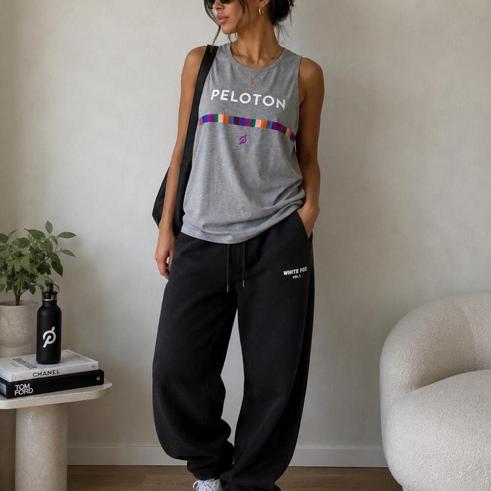 Gray peloton tank top with